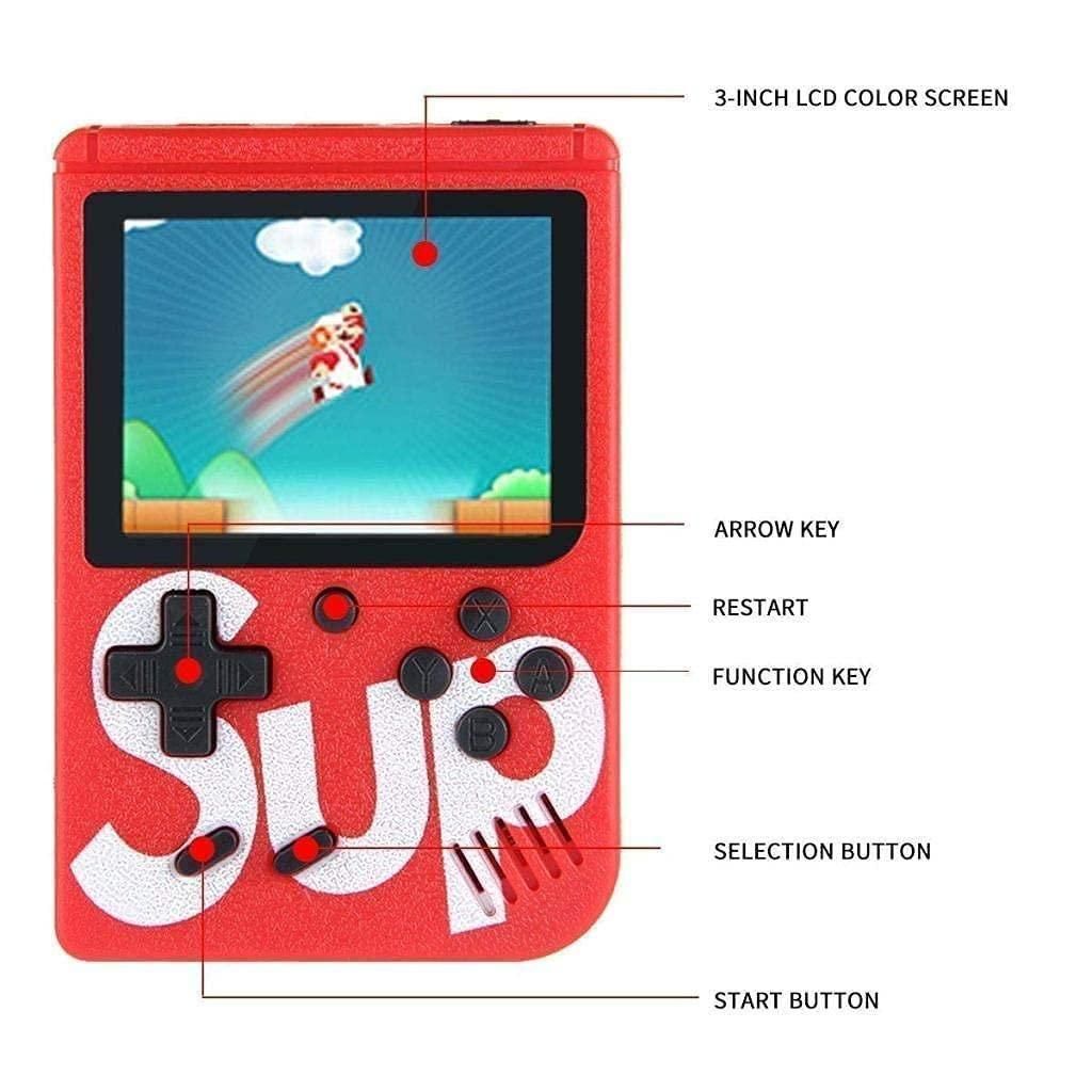 400 in 1 Video Games Portable, Led Screen and USB Rechargeable, Handheld Console, Classic Retro Game Box Toy for Kids Boys & Girls (Multi Color)