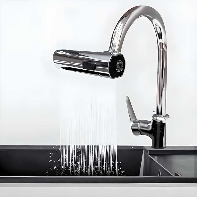 3 in 1 360 Waterfall Kitchen Faucet, Touch Faucet, Extender for Kitchen Sink